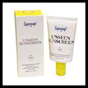 Supergoop! Unseen Sunscreen SPF 50 Water Sweat Resistant Travel Size 0.68oz